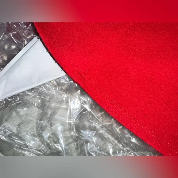 Lulu's Red Kiss Me Again Formal Maxi Gown with Asymmetric Ruffles & Slit - Picture 6 of 8